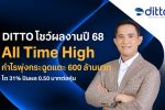 DITTO โชว์ปี 68 All Time High กำไรแตะ 600 ล้านบาท&nbsp;โต 31% ปันผลจากกำไรปี 68 หุ้นละ 0.50 บาท &nbsp; 