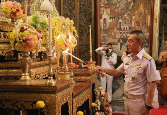กองทัพเรือ ร่วมในพิธีเจริญพระพุทธมนต์และเจริญจิตภาวนาถวายเป็นพระราชกุศล เนื่องในวันคล้ายวันประสูติ สมเด็จพระเจ้าลูกเธอ เจ้าฟ้าพัชรกิติยาภา นเรนทิราเทพยวดี กรมหลวงราชสาริณีสิริพัชรมหาวัชรราชธิดา