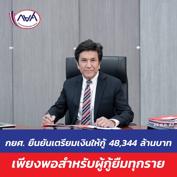 กยศ.ยืนยันมีเงินเพียงพอสำหรับผู้กู้ยืมทุกราย เตรียมให้กู้ในวงเงิน 48,344 ล้านบาท สำหรับผู้กู้ยืม 769,009 ราย แม้ว่ามีอัตราการชำระหนี้ลดลง 7.57%