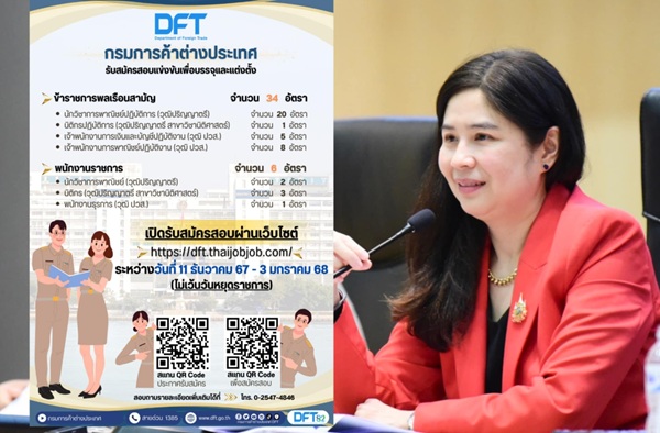 กรมการค้าต่างประเทศ ชวนคนรุ่นใหม่ สมัครสอบเข้ารับราชการ-พนักงานราชการ 40 อัตรา