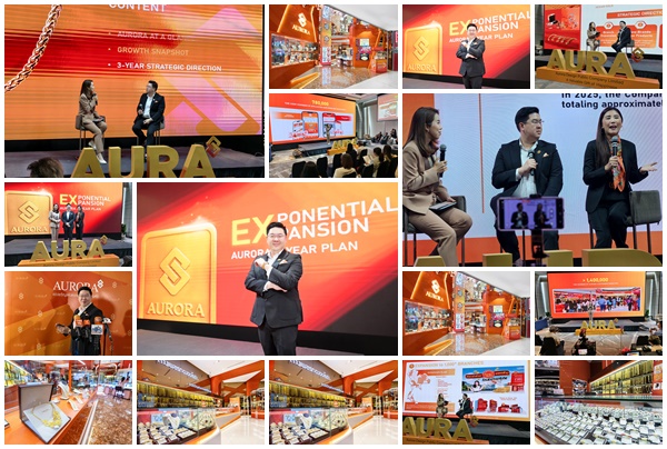 AURA เปิดแผน 3 ปี ผู้นำร้านค้าปลีกทองคำไทย เติบโตแบบ Exponential วางเป้าพอร์ตทองมาเงินไปแตะ 20,000 ลบ.ในปี 2570