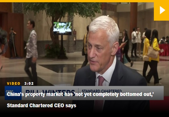 China’s property market has ‘not found a bottom’ yet, Standard Chartered CEO Bill Winters says