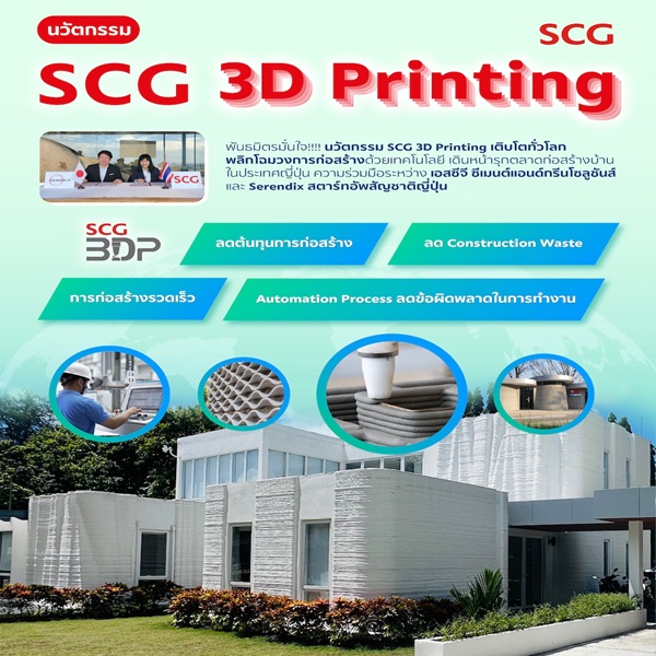 SCG 3D Printing เติบโตทั่วโลก พันธมิตรมั่นใจ!!!!นวัตกรรม