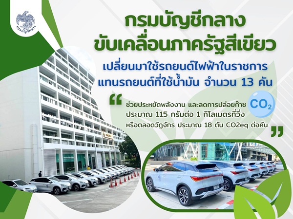 กรมบัญชีกลางขับเคลื่อนการเป็นภาครัฐสีเขียว