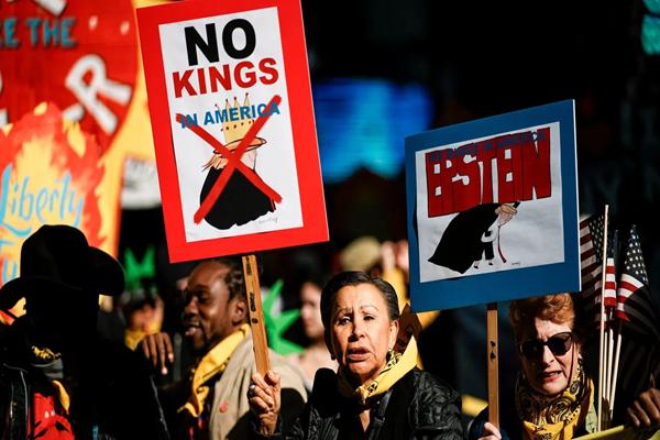 ‘No Kings’ protests against Trump bring a street party vibe to cities nationwide
