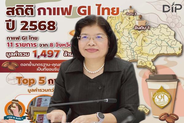 พาณิชย์ โชว์ยอดขายกาแฟ GI ปี 68 สุดปัง 1,497 ล้าน กาแฟดอยสวนยาหลวงน่านแชมป์
