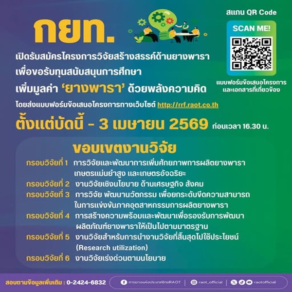 กยท.ชวนนักวิจัย