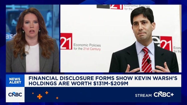 Fed nominee Warsh filings detail vast wealth, far exceeding past chairs