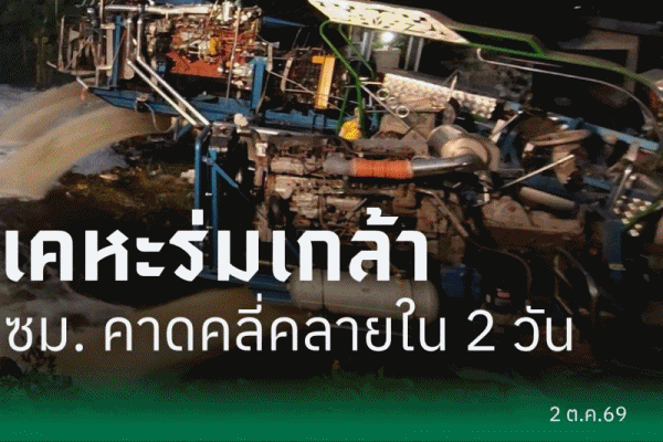 กทม. เร่งระบายน้ำเคหะร่มเกล้า