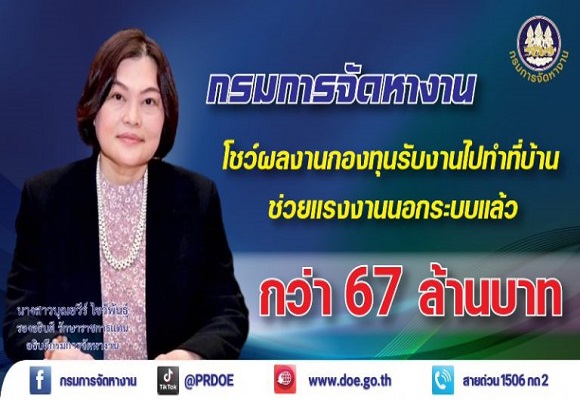 กระทรวงแรงงาน โชว์ผลงานกองทุนรับงานไปทำที่บ้าน ปล่อยกู้ 67 ล้านบาท เติมทุนแรงงานนอกระบบ