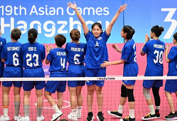 ทีมไทยชนะเกาหลีใต้ คว้าเหรียญทอง 'เซปักตะกร้อหญิง' ในหางโจว เอเชียนเกมส์