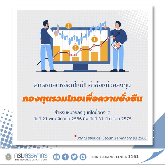 กรมสรรพากร ตอบรับนโยบายรัฐบาล ออกมาตรการภาษีเพื่อส่งเสริมการลงทุนเพื่อความยั่งยืนของประเทศไทย