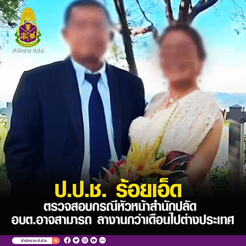 ป.ป.ช. ร้อยเอ็ด ตรวจสอบกรณีหัวหน้าสำนักปลัด อบต.อาจสามารถ ลางานกว่าเดือนไปต่างประเทศ
