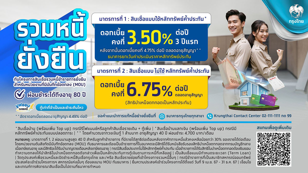 8143 KTB สินเชื่อรวมหนี้ข้าราชการ