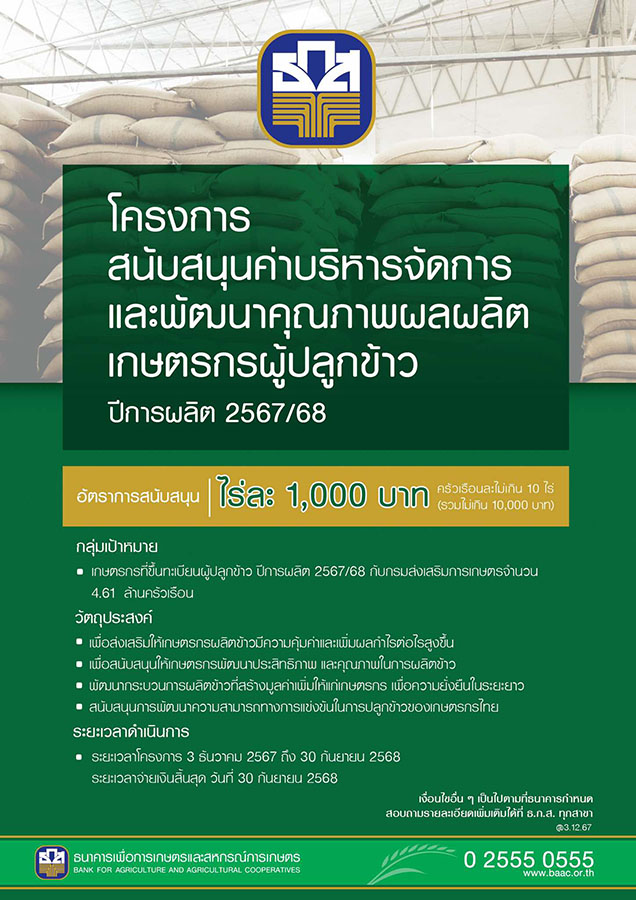 12097 BAAC โครงการสนับสนุนค่าบริหารจัดการ