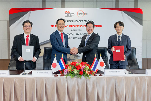 SCG ผนึก Serendix รุกตลาดก่อสร้างญี่ปุ่น ผลักดัน ‘SCG 3D Printing Mortar’ เชิงพาณิชย์ ยกระดับงานก่อสร้างยุคใหม่สู่เวทีโลก