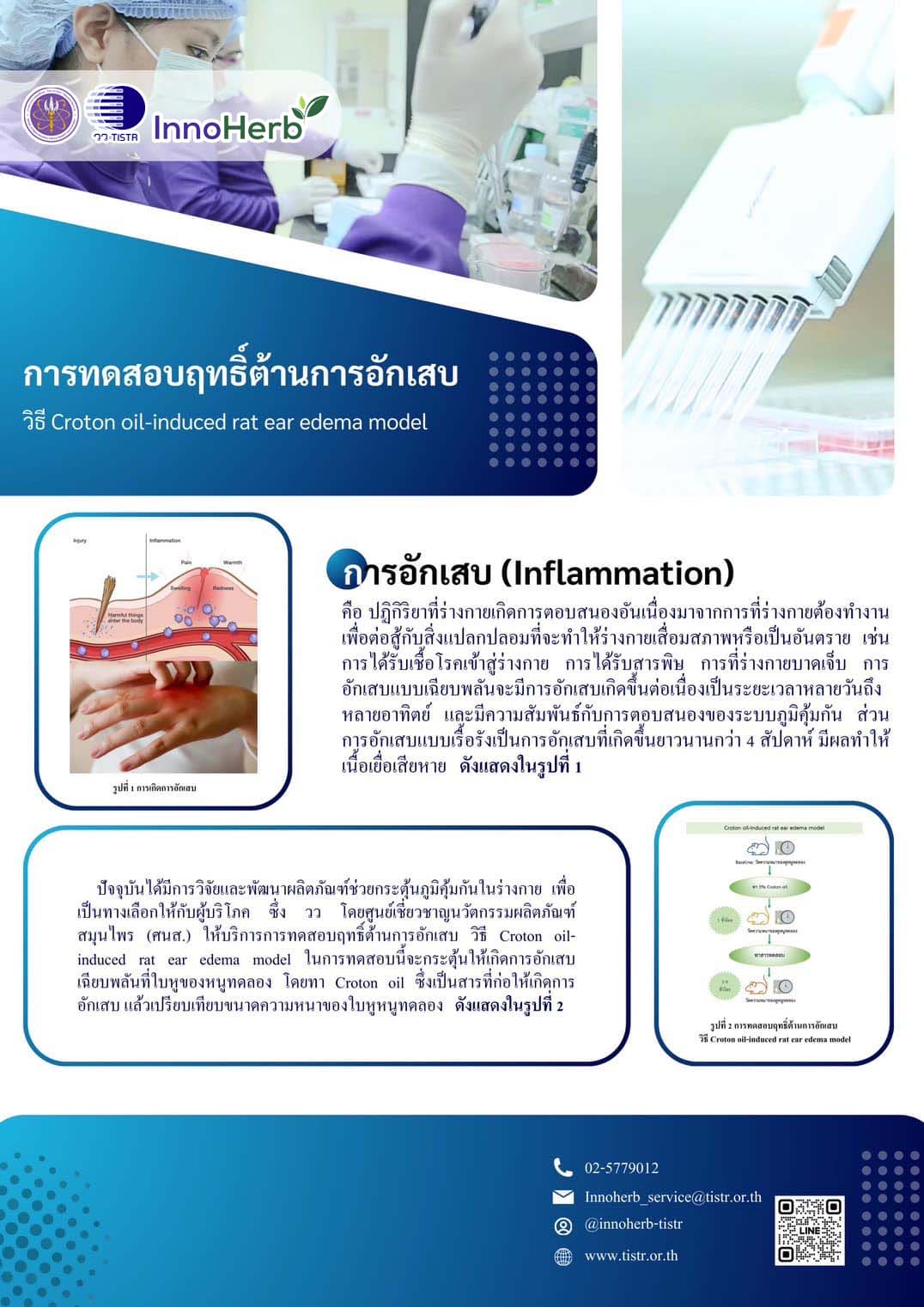1088 วว การทดสอบฤทธิ์ต้านการอักเสบ