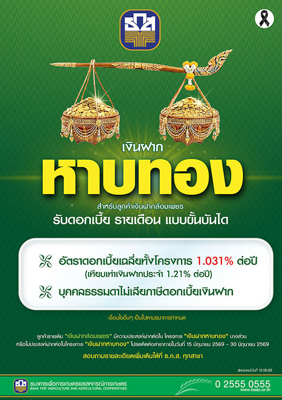 6187 BAAC เงินฝากหาบทอง