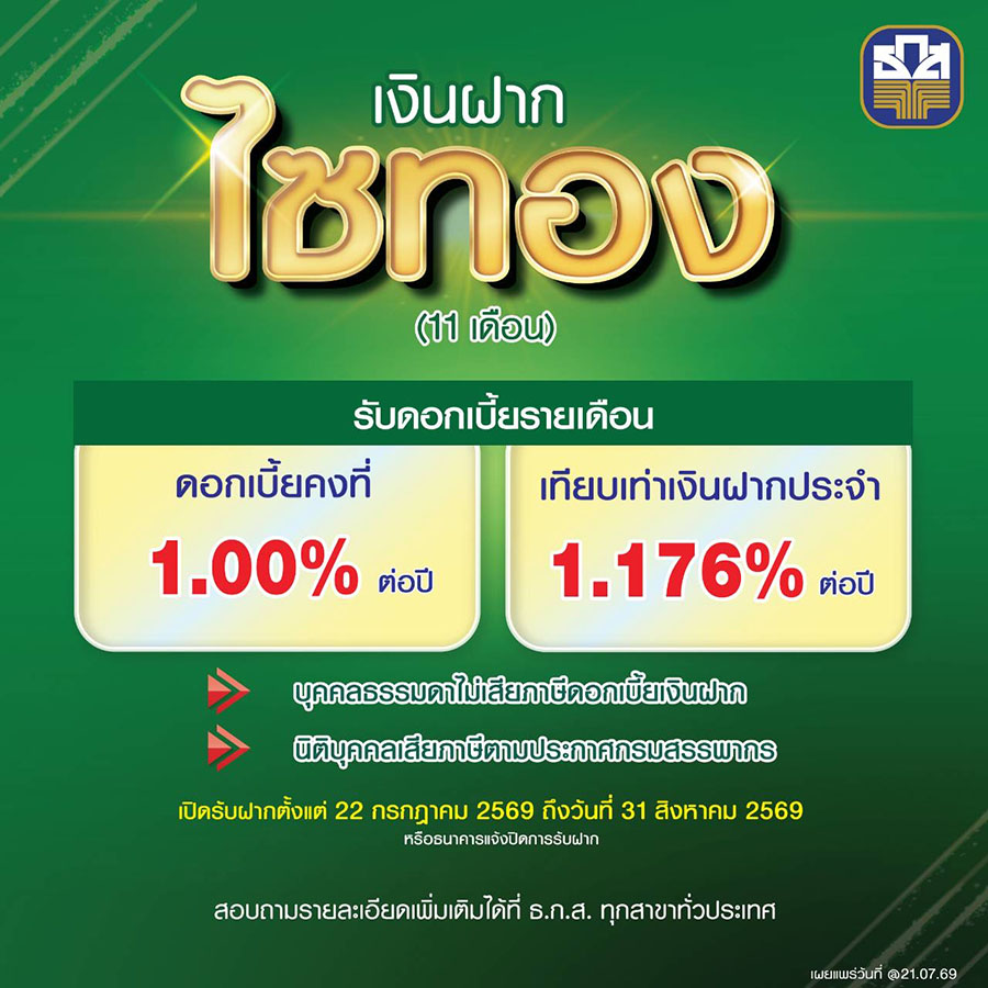 7389 BAAC เงินฝากไซทอง